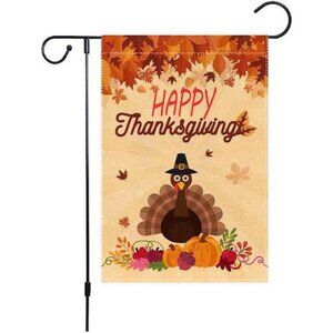 Fall Thanksgiving Small Garden Flag 12x18 Inch Vertical Double Sided